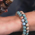 Jaspe bleu océanique | Bronze à canon | Bracelet Diffuseur Pierre de Lave